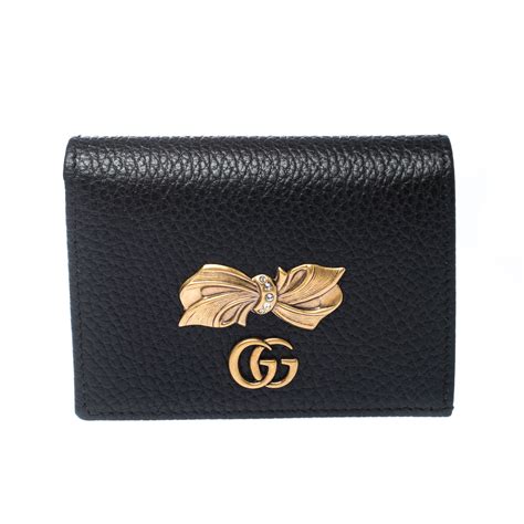 Maxi GG card case in black leather 